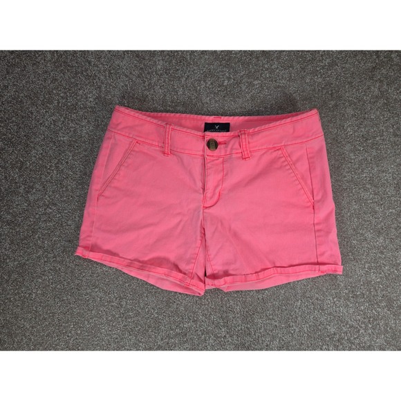 American Eagle Outfitters Pants - American Eagle Outfitters Midi Stretch Shorts Neon Pink Size 0 Casual Summer Y2K